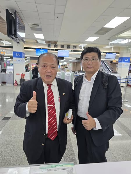 澎湖縣長陳光復冒雨親赴臺北，爭取澎湖縣民權益.