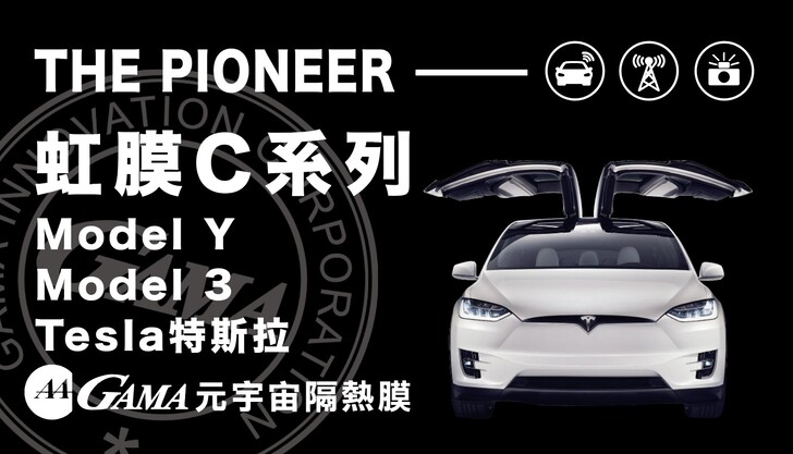 夏日避暑GAMA翠光推出特斯拉隔熱紙車主方案！GAMA翠光特斯拉Model Y專屬隔熱紙方案 C系列全波段隔熱率90%，再送頂級GAMA太陽眼鏡