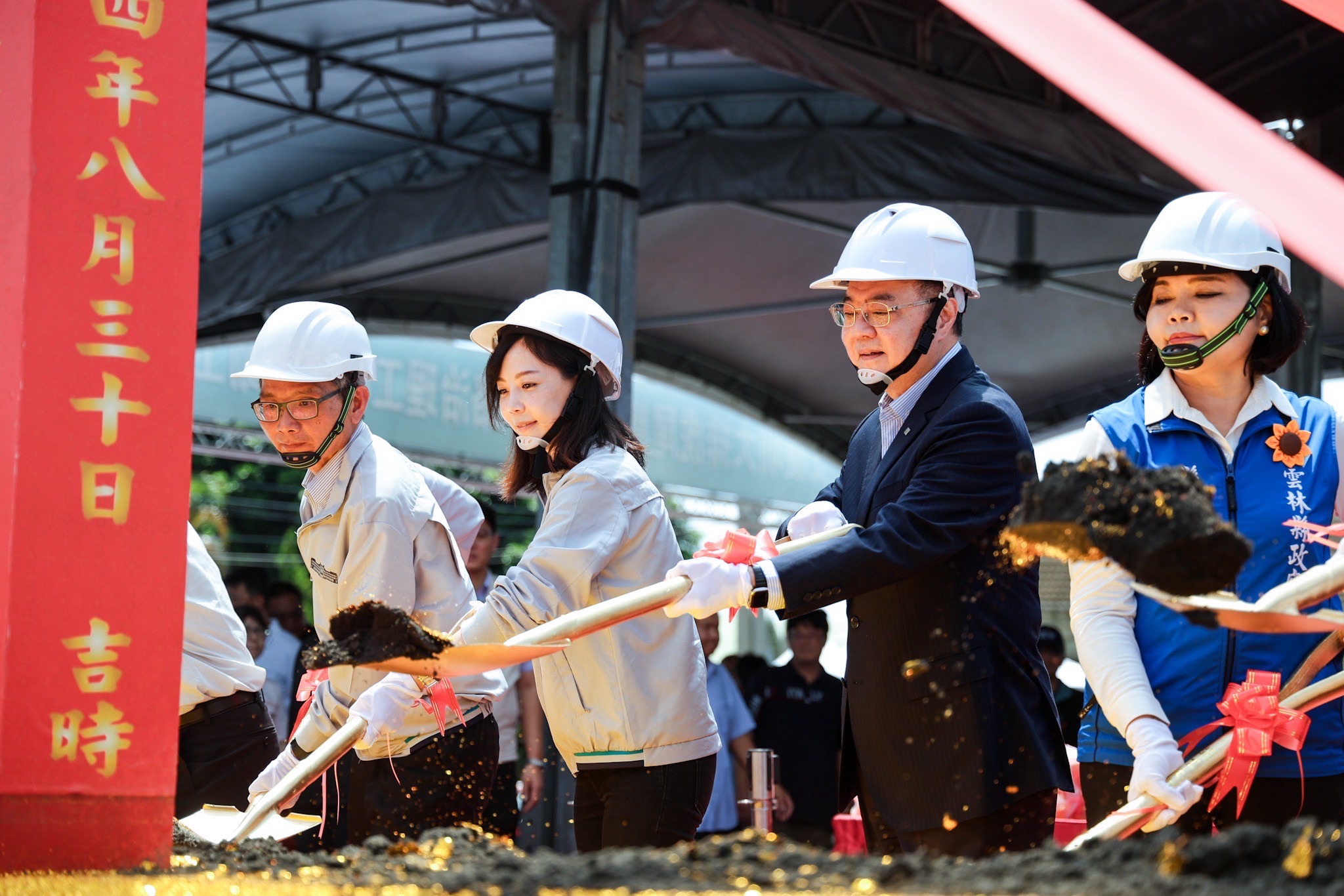 行政院長卓榮泰見證雲林安慶圳大排虎尾糖廠段治理動土　期許成河岸整治與文化保存指標