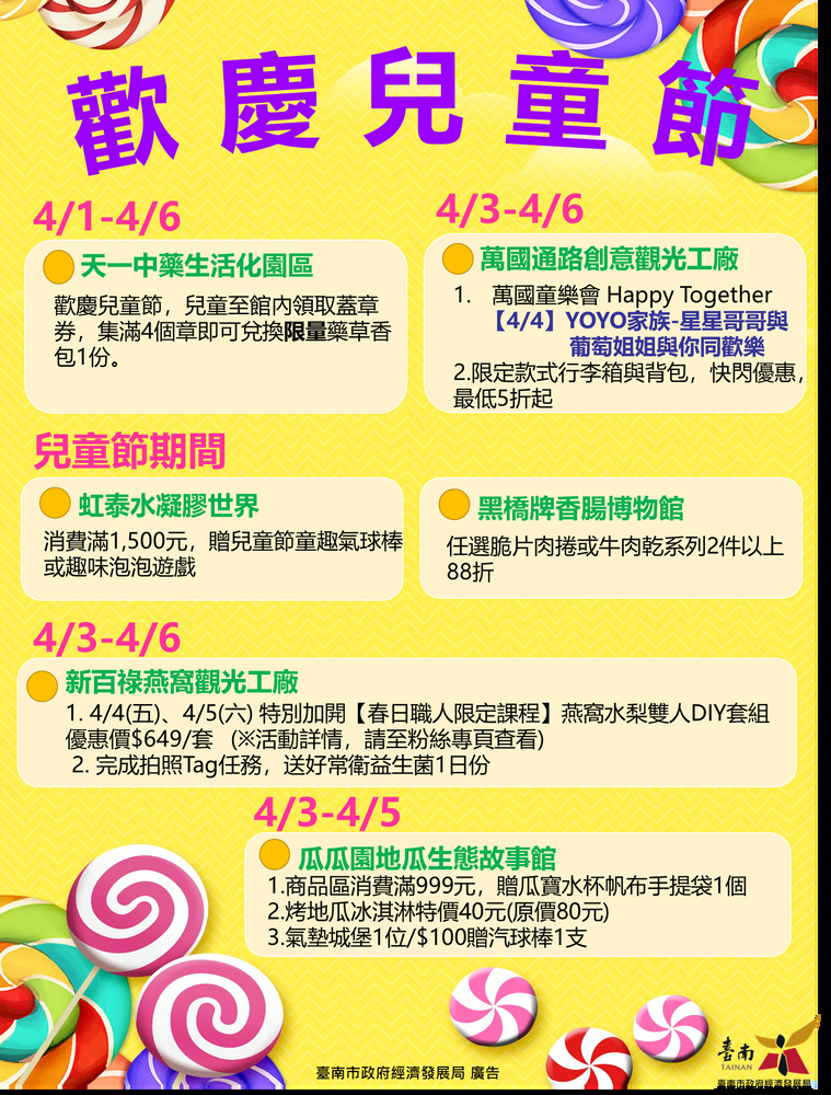 臺南觀光工廠   春假活動熱鬧登場