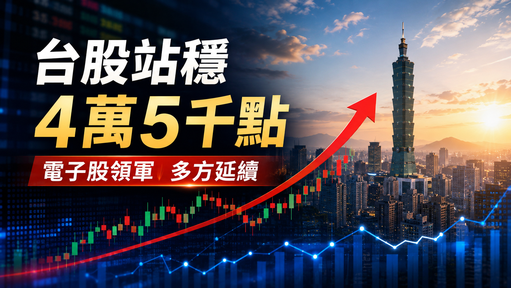 台股早盤站穩4萬5千點！加權指數漲逾700點　電子股、光電、生技領
