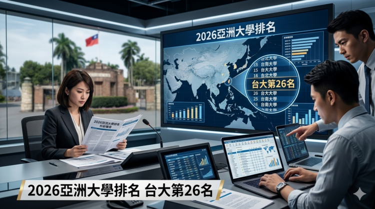 2026亞洲大學排名出爐! 臺灣共6校擠進百強 台大第26名 百強榜單完整揭曉