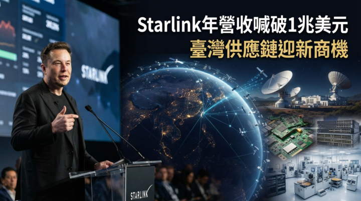 馬斯克喊Starlink年營收衝破1兆美元　AI推升低軌衛星需求　臺灣供應鏈昇達科、華通、啟碁迎新商機
