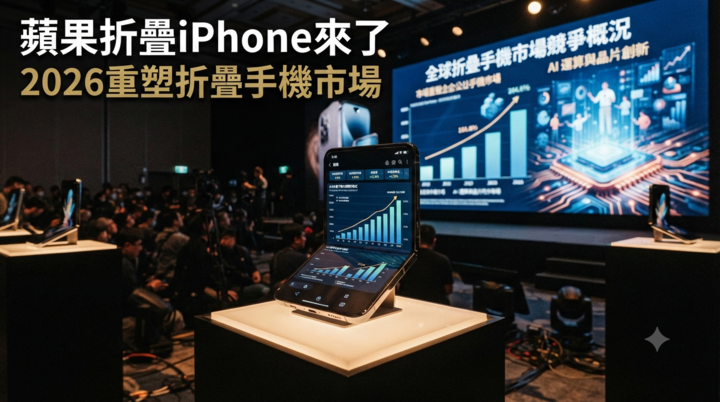 蘋果折疊iPhone預計2026年登場　全球折疊手機市場競爭升溫、首年市占率挑戰25%