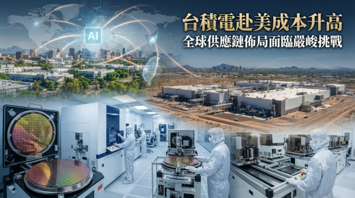 台積電赴美設廠成本升高　美國晶片製造成本恐高出台灣50%　海外擴產牽動毛利率