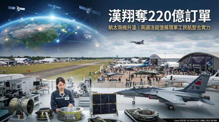 漢翔英國法茵堡航展奪220億元訂單　軍工、民航、低軌衛星布局受市場關注